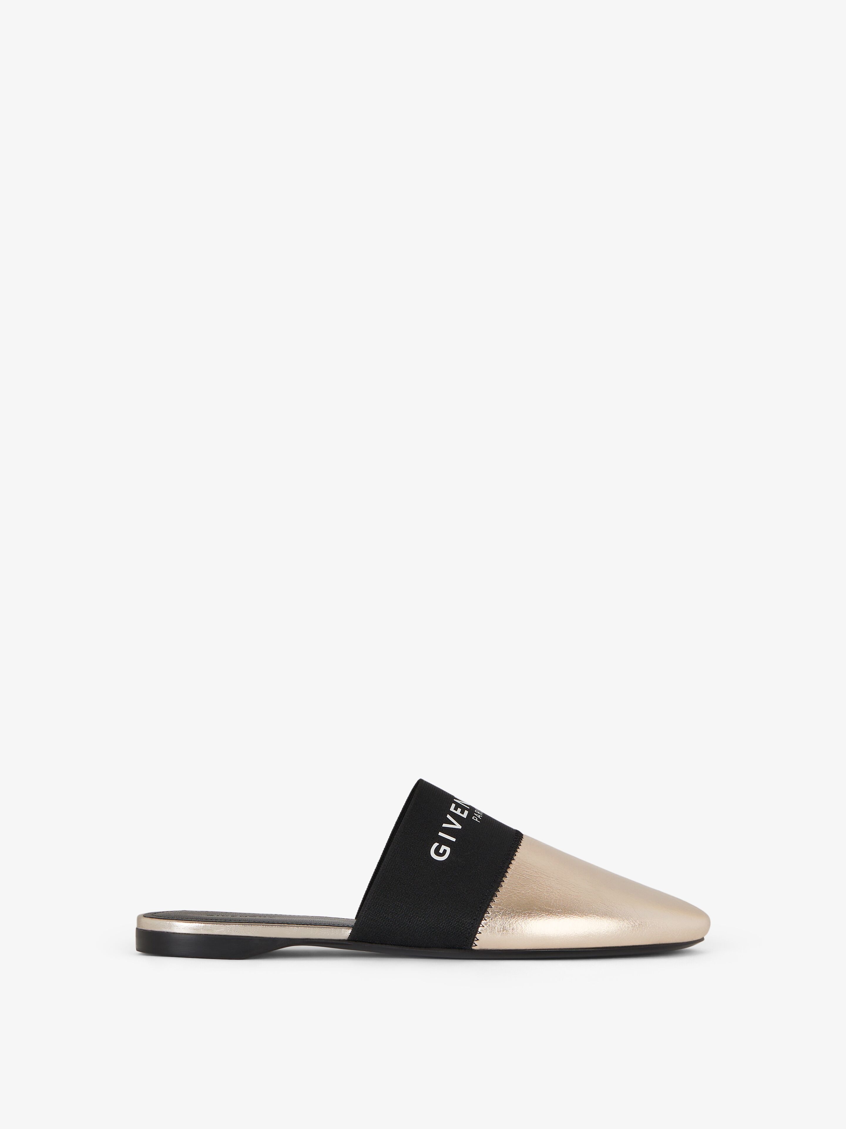 Bedford flat mules in laminated leather - dusty golden | Givenchy